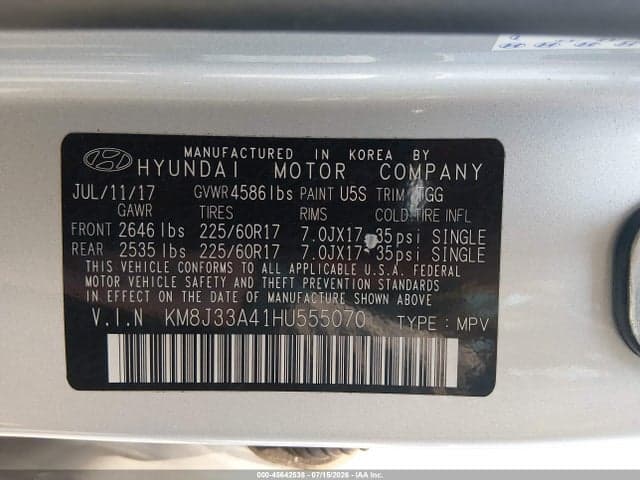 2017 HYUNDAI TUCSON SE 9