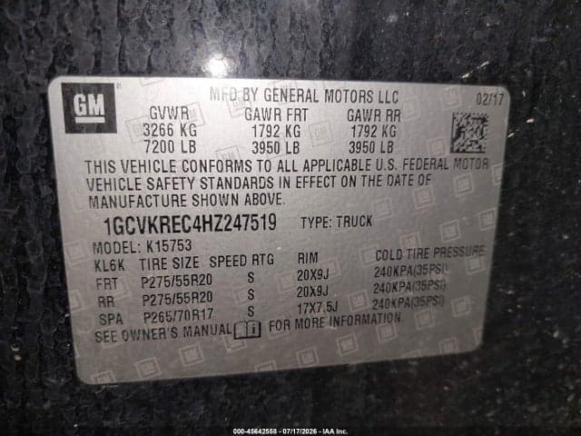 2017 CHEVROLET SILVERADO 1500 2LT 9