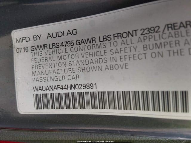 2017 AUDI A4 PREMIUM 9