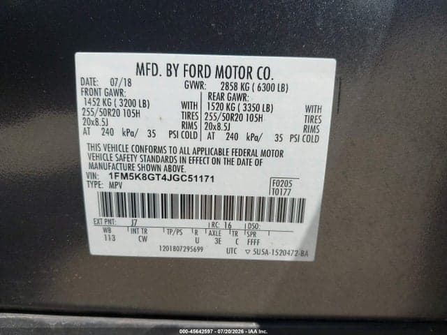 2018 FORD EXPLORER SPORT 9