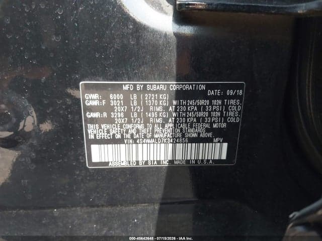 2019 SUBARU ASCENT LIMITED 9