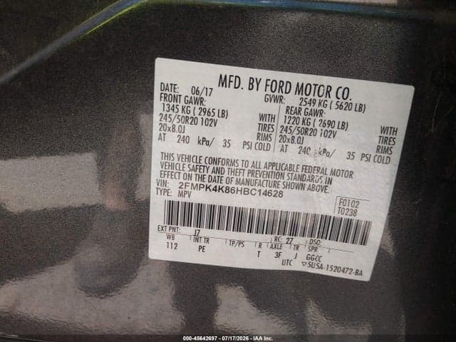 2017 FORD EDGE TITANIUM 9