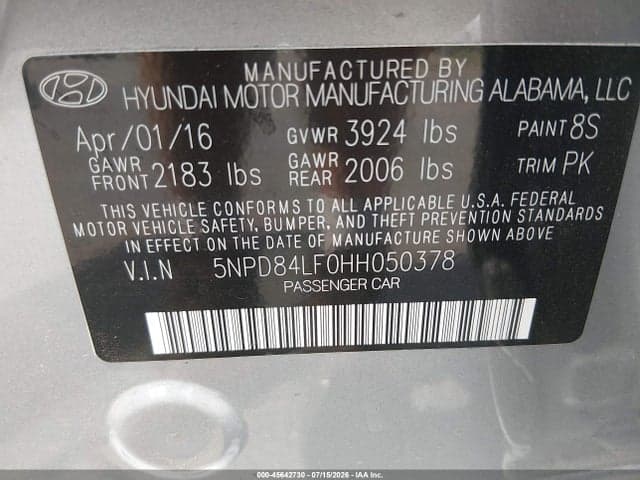 2017 HYUNDAI ELANTRA SE 9