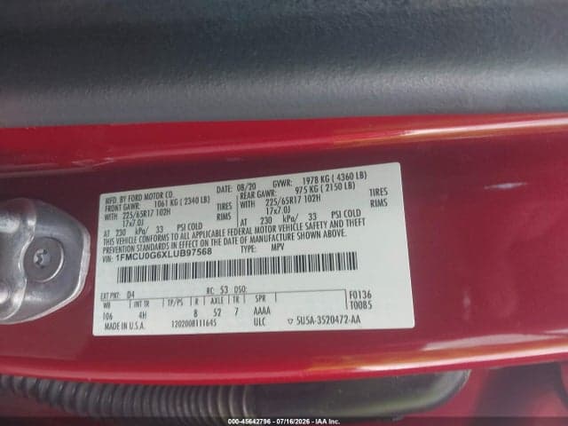 2020 FORD ESCAPE SE 9