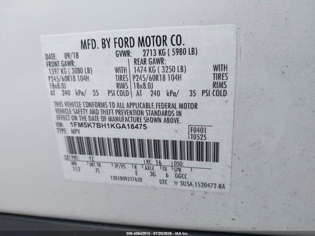 2019 FORD EXPLORER 9
