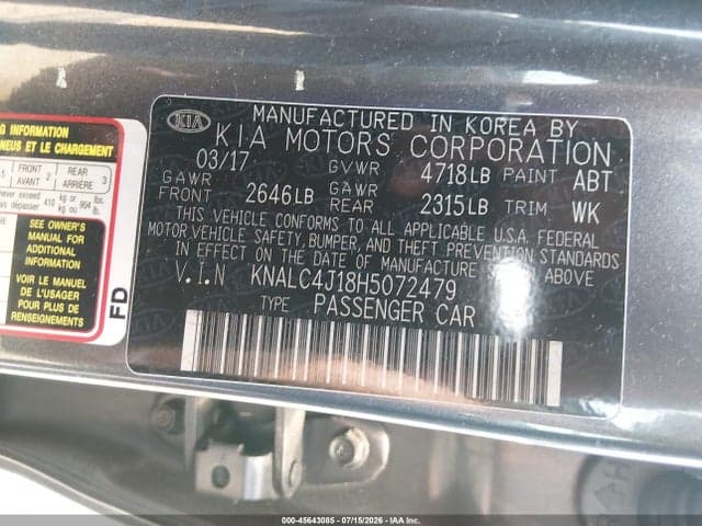 2017 KIA CADENZA TECHNOLOGY 9
