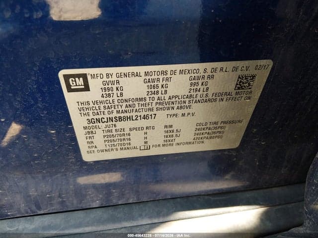 2017 CHEVROLET TRAX LS 9