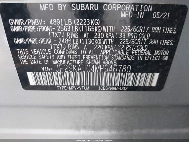 2021 SUBARU FORESTER PREMIUM 9