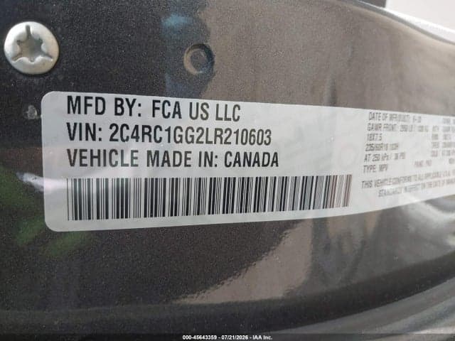 2020 CHRYSLER PACIFICA LIMITED 9
