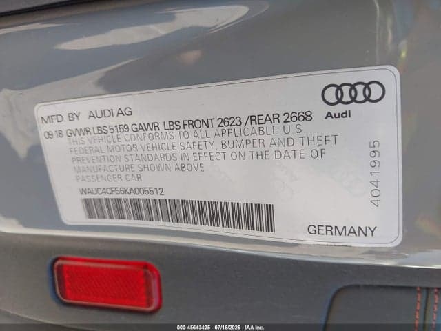 2019 AUDI S5 3.0T PREMIUM 9