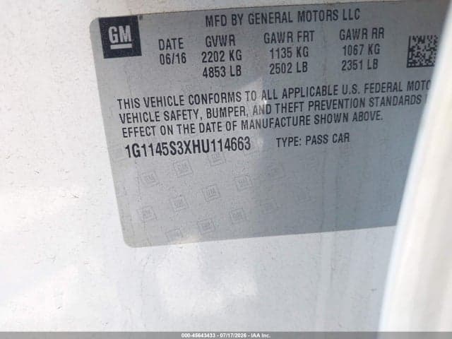 2017 CHEVROLET IMPALA 2LZ 9