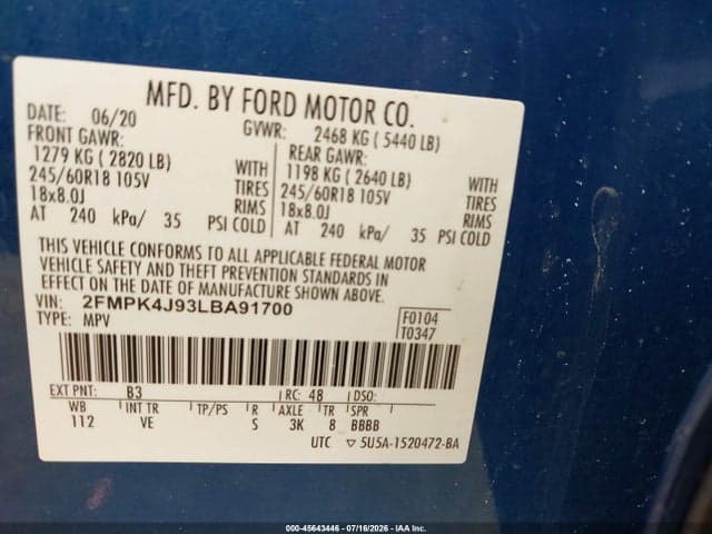 2020 FORD EDGE SEL 9