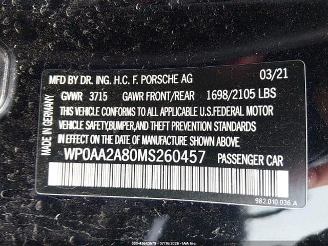 2021 PORSCHE 718 CAYMAN T 9