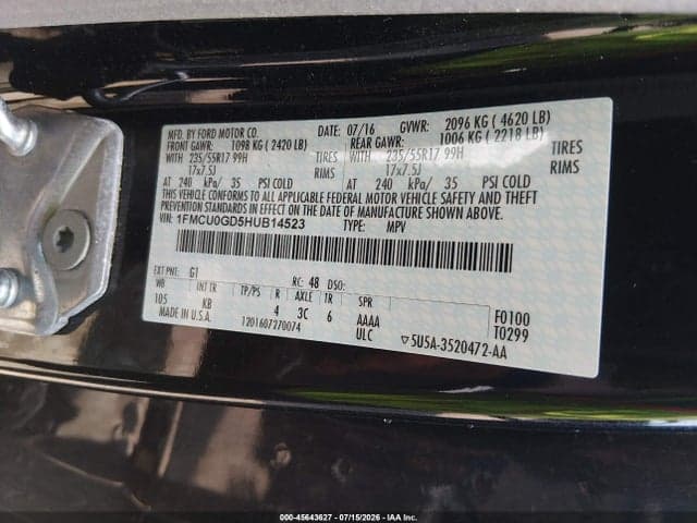 2017 FORD ESCAPE SE 9