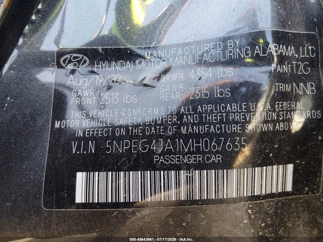 2021 HYUNDAI SONATA SE 9