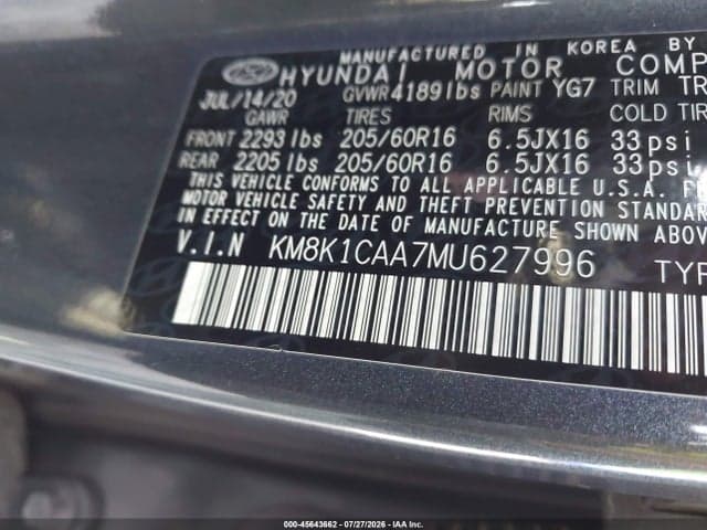 2021 HYUNDAI KONA SE 9