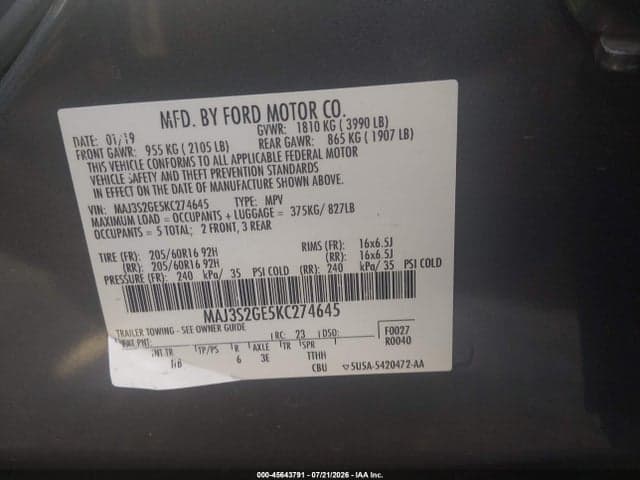2019 FORD ECOSPORT SE 9
