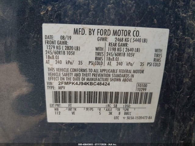 2019 FORD EDGE SEL 9