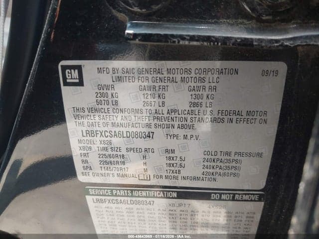 2020 BUICK ENVISION FWD ESSENCE 9