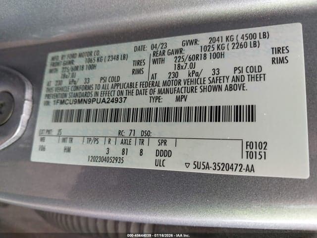 2023 FORD ESCAPE ST-LINE 9