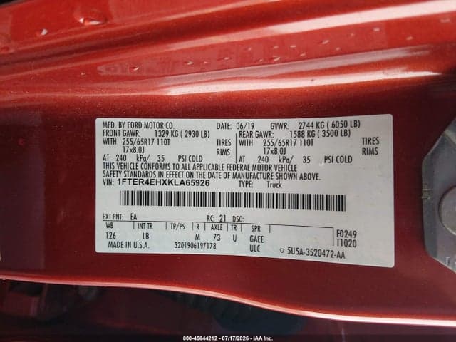 2019 FORD RANGER XLT 9