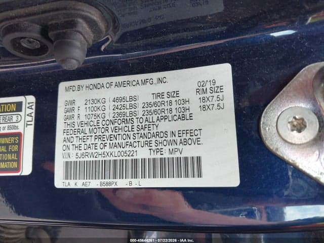 2019 HONDA CR-V EX 9