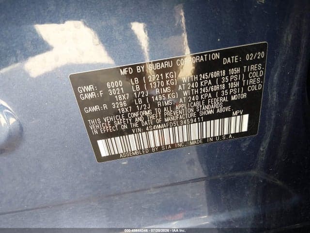 2020 SUBARU ASCENT PREMIUM 9
