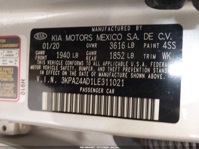 2020 KIA RIO S 9