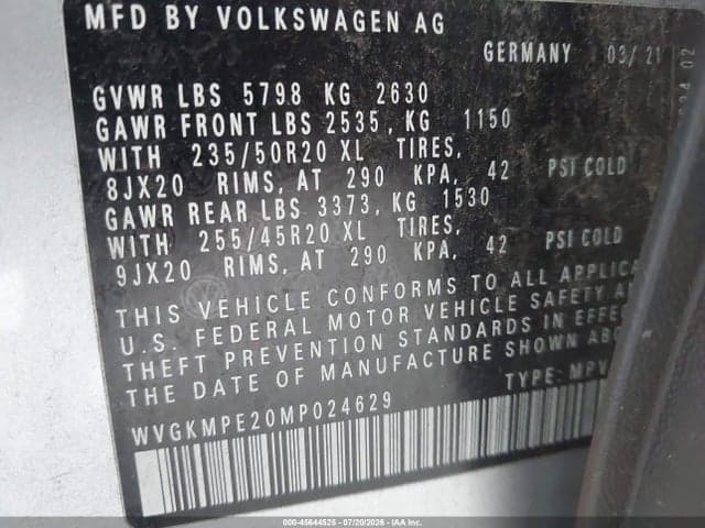 2021 VOLKSWAGEN ID.4 PRO S 9