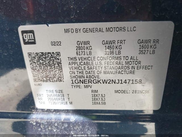 2022 CHEVROLET TRAVERSE FWD LT CLOTH 9
