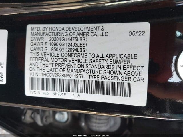 2022 HONDA ACCORD SPORT 2.0T 9