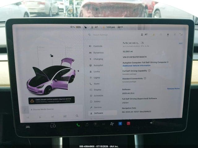 2019 TESLA MODEL 3 LONG RANGE/MID RANGE/STANDARD RANGE/STANDARD RANGE PLUS 7
