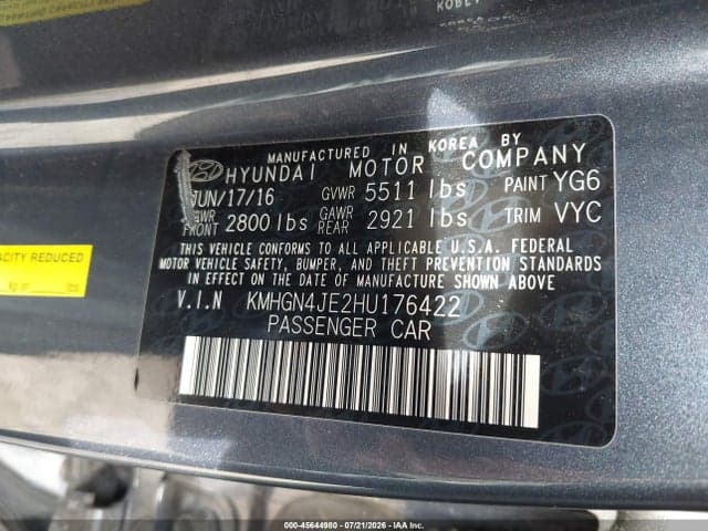 2017 GENESIS G80 3.8 9