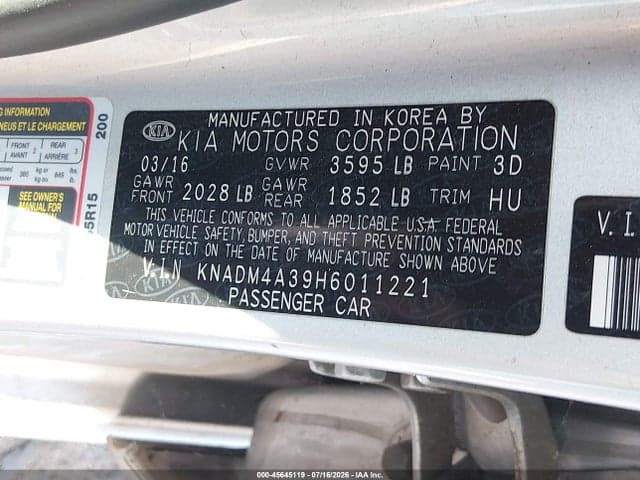 2017 KIA RIO LX 9
