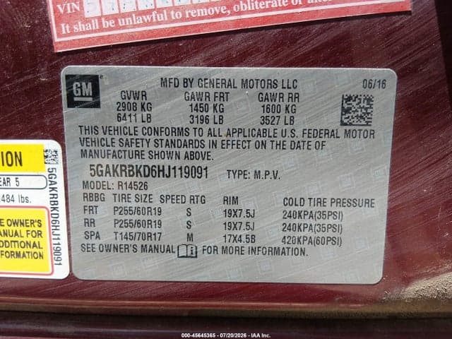 2017 BUICK ENCLAVE LEATHER 9