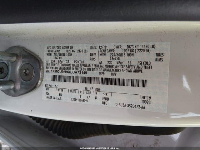 2020 FORD ESCAPE SEL 9