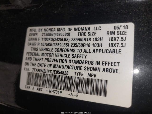 2018 HONDA CR-V EX-L/EX-L NAVI 9