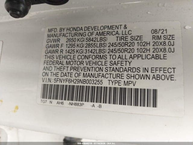 2022 HONDA PILOT AWD SPECIAL EDITION 9