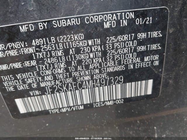 2021 SUBARU FORESTER PREMIUM 9