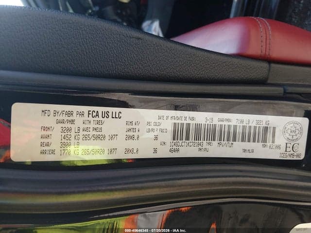 2019 DODGE DURANGO R/T 9