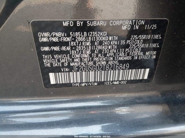 2026 SUBARU CROSSTREK SPORT 9