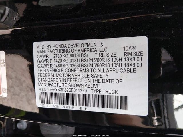 2025 HONDA RIDGELINE BLACK EDITION 9