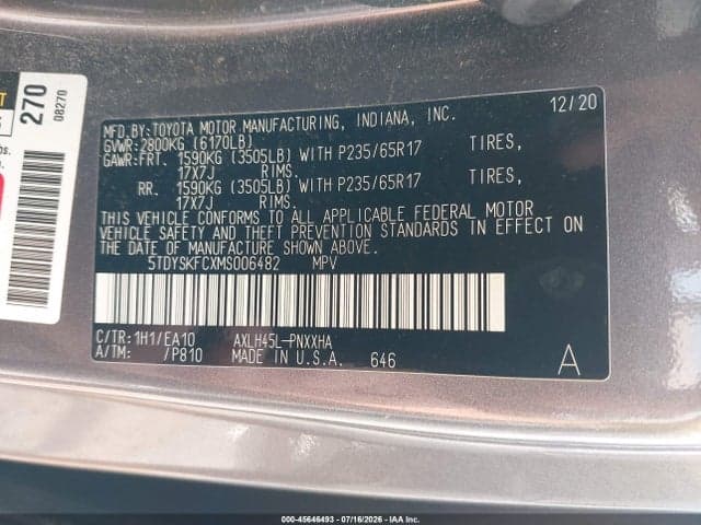2021 TOYOTA SIENNA XLE 9