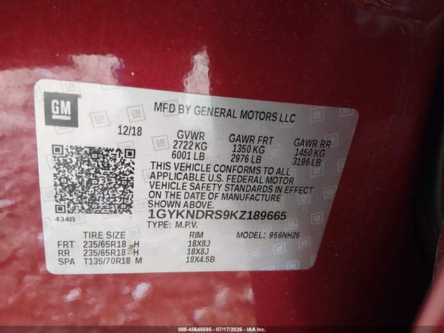 2019 CADILLAC XT5 LUXURY 9
