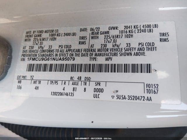 2022 FORD ESCAPE SE 9