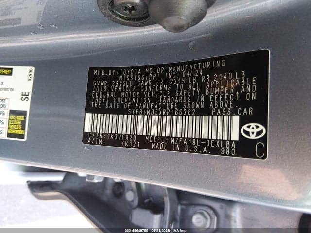 2024 TOYOTA COROLLA LE 9