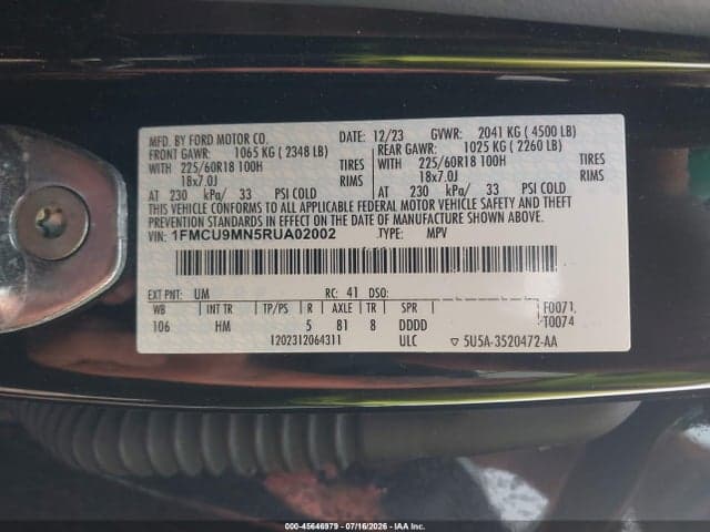 2024 FORD ESCAPE ST-LINE 9
