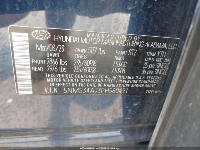 2023 HYUNDAI SANTA FE SEL 9