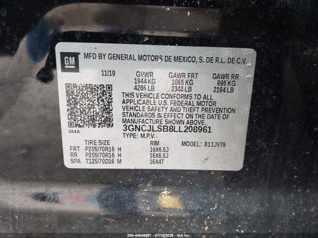 2020 CHEVROLET TRAX FWD LT 9