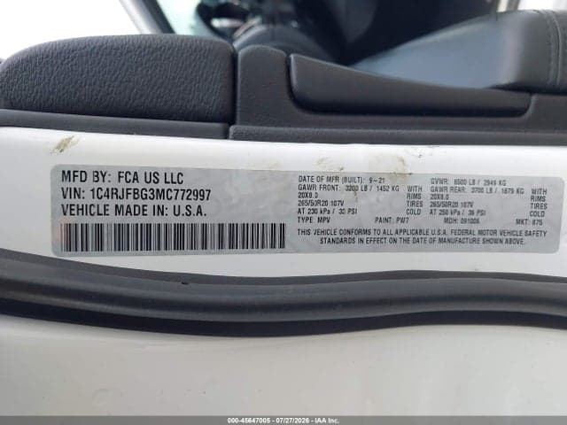 2021 JEEP GRAND CHEROKEE LIMITED X 4X4 9
